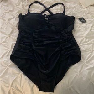 One piece black swimsuit